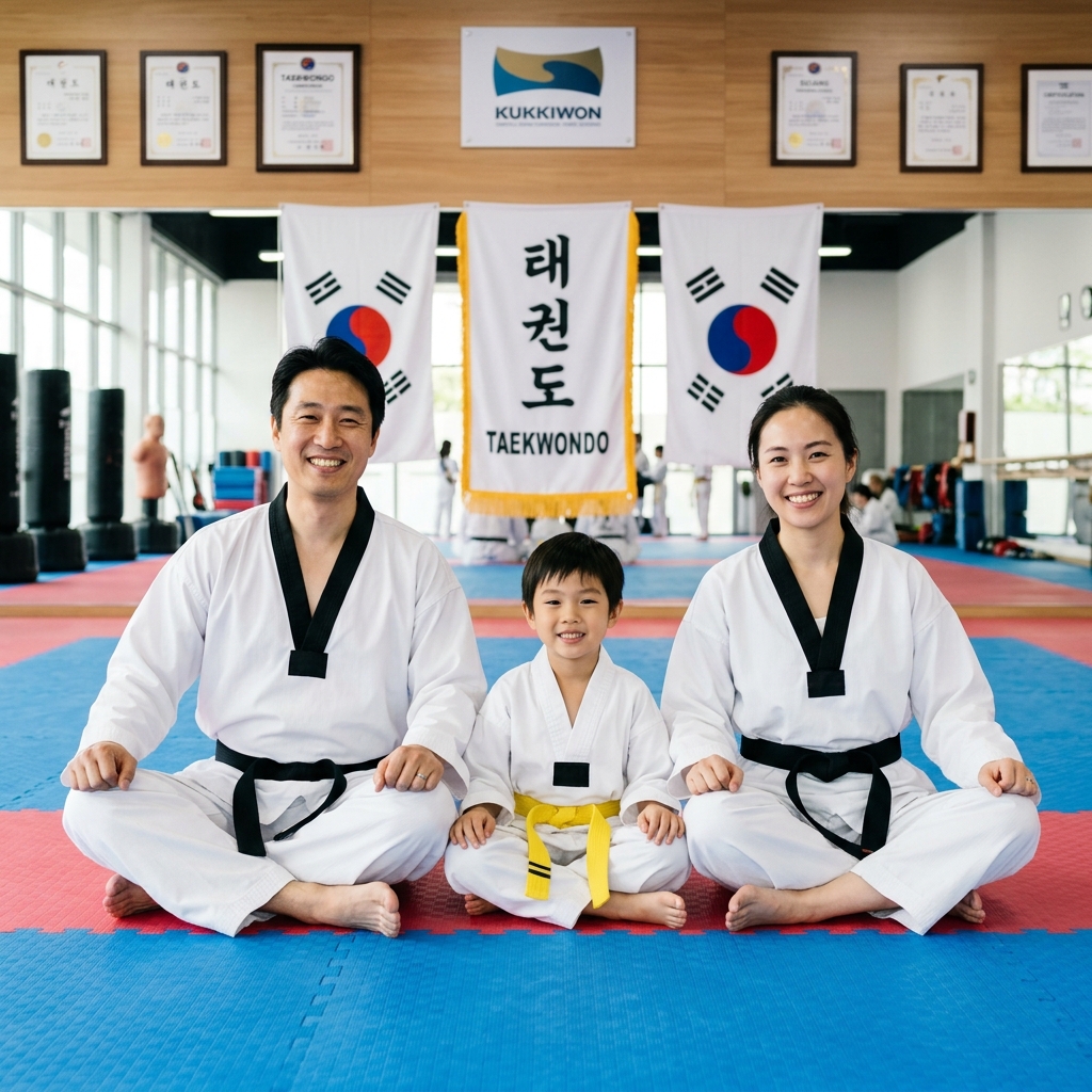 Family Members Training Side-by-Side